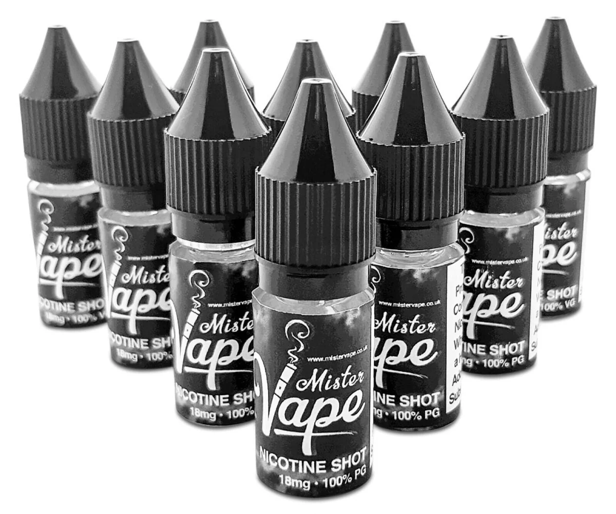 18mg 100% PG Nicotine Shot by Mister Vape