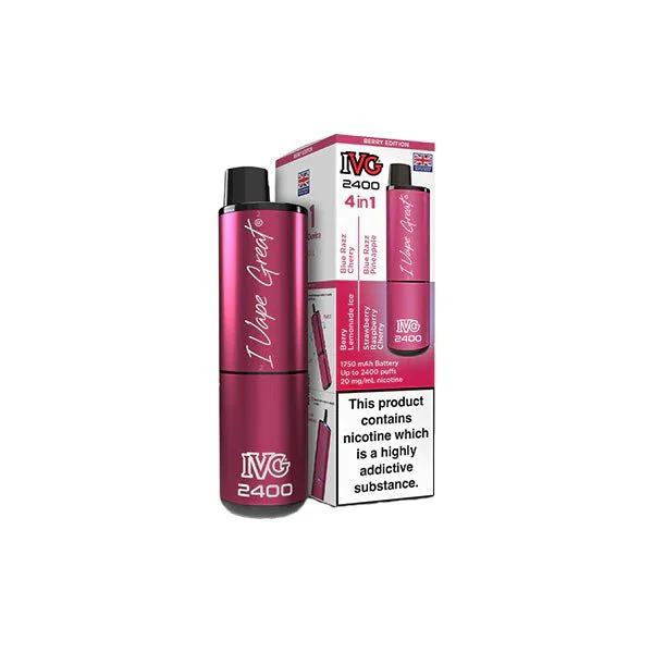 20mg IVG 2400 4 in 1 Multi Edition Rechargeable Pod Vape Kit 2400 Puffs - Image 11
