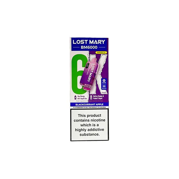 20mg LOST MARY BM6000 Refillable Pod Kit - 6000 Puffs - - Image 17