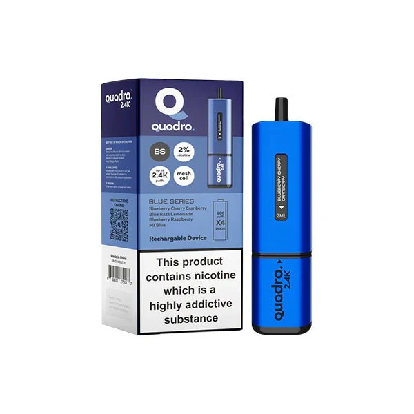 20mg Quadro 2.4K Pod Vape Kit 4 in 1 - 2400 Puffs - Image 2