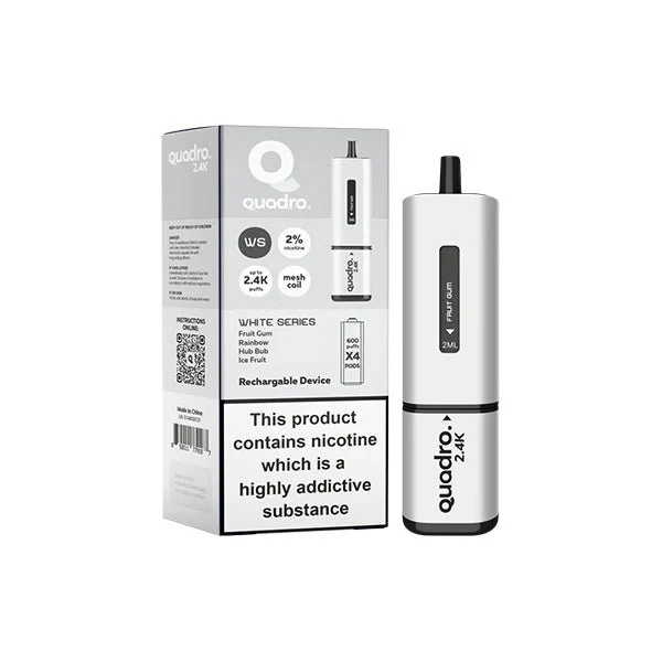 20mg Quadro 2.4K Pod Vape Kit 4 in 1 - 2400 Puffs - Image 7