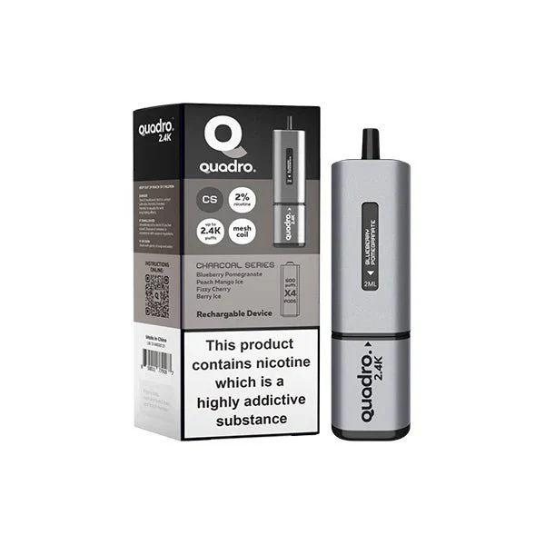 20mg Quadro 2.4K Pod Vape Kit 4 in 1 - 2400 Puffs - Image 9