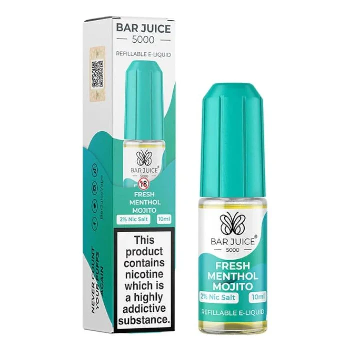 Fresh Menthol Mojito 10ml Nic Salt E-Liquid by Bar Juice 5000
