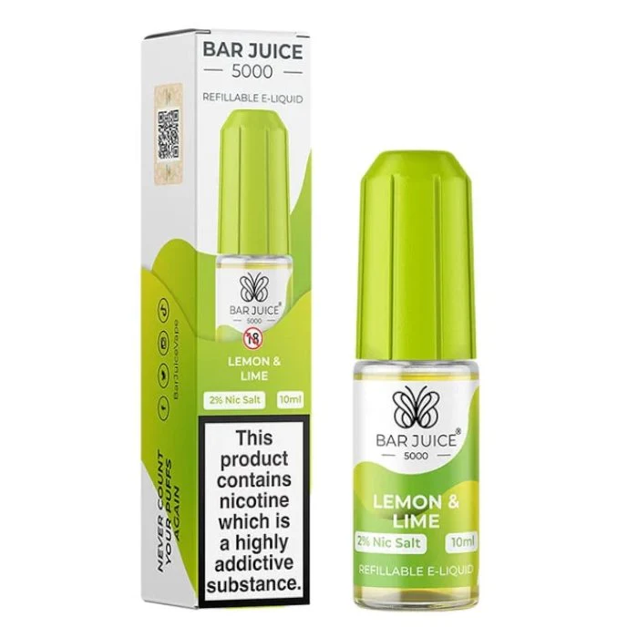 Lemon And Lime 10ml Nic Salt E-Liquid by Bar Juice 5000