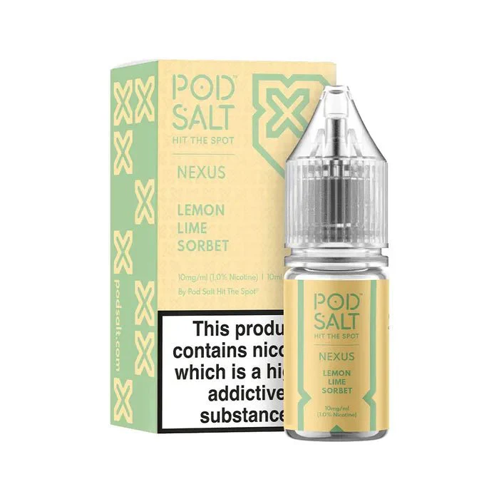 Lemon Lime Sorbet 10ml Nic Salt E-Liquid by Pod Salt