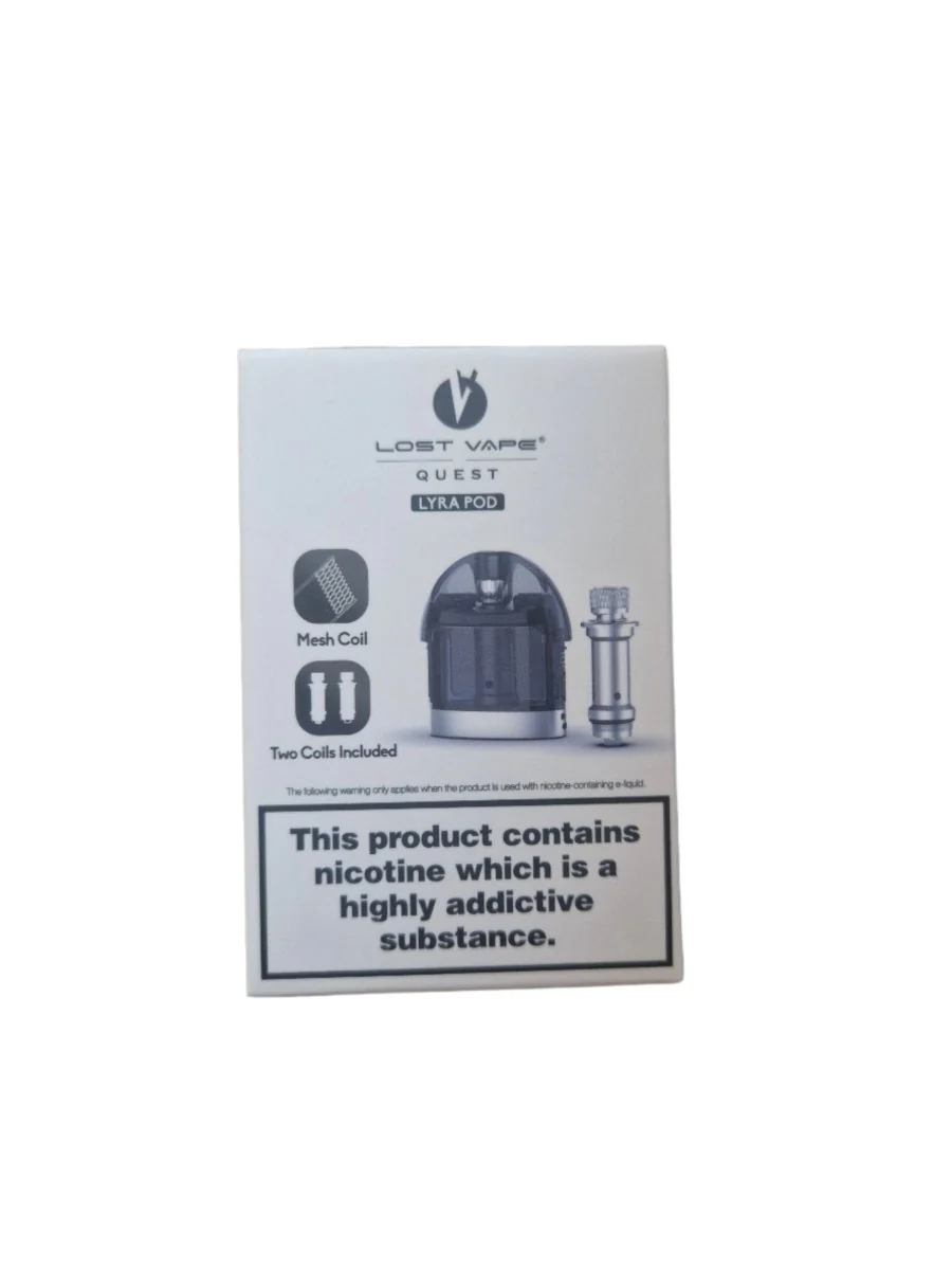 Lost Vape Quest Lyra Pod - Black - 2ml - 0.6/1.2ohm Coils - Clearance